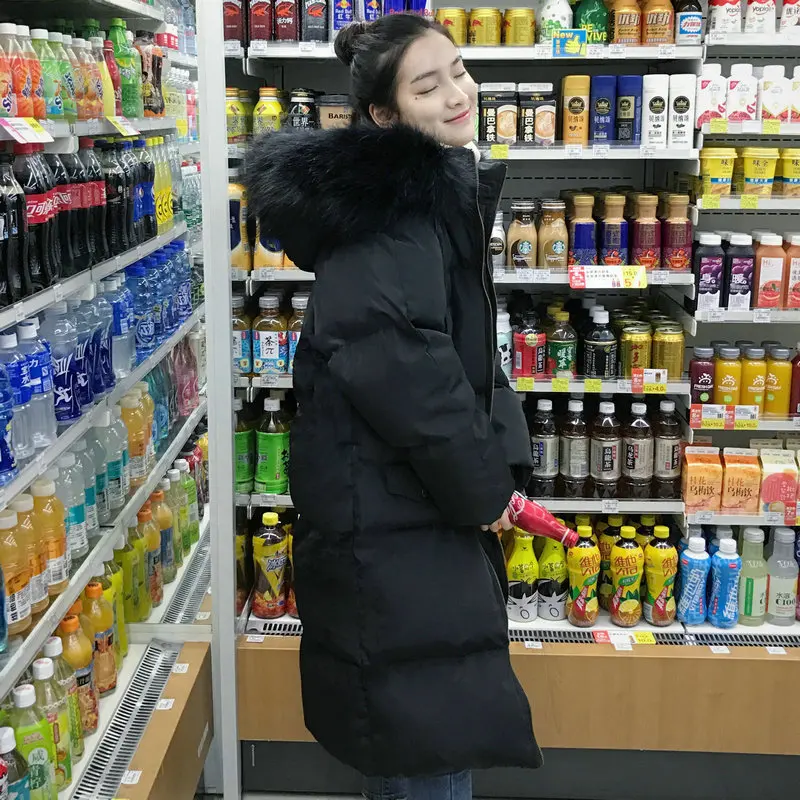 Four Colors Large Fur Collar down Coat Cotton-padded Clothes Women's Winter South Korea Students Long over-the-Knee Straight-Cut 
Four Colors Large Fur Collar down Coat Cotton-padded Clothes Women's Winter South Korea Students Long over-the-Knee Straight-Cut