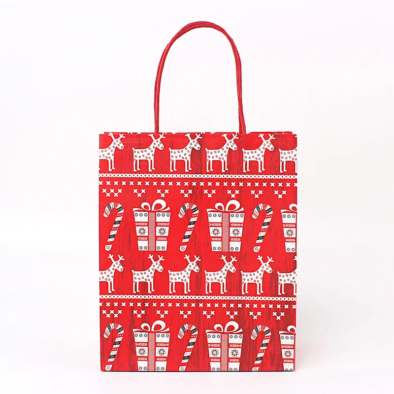 merry christmas kraft paper bag santa claus gift bags candy bag