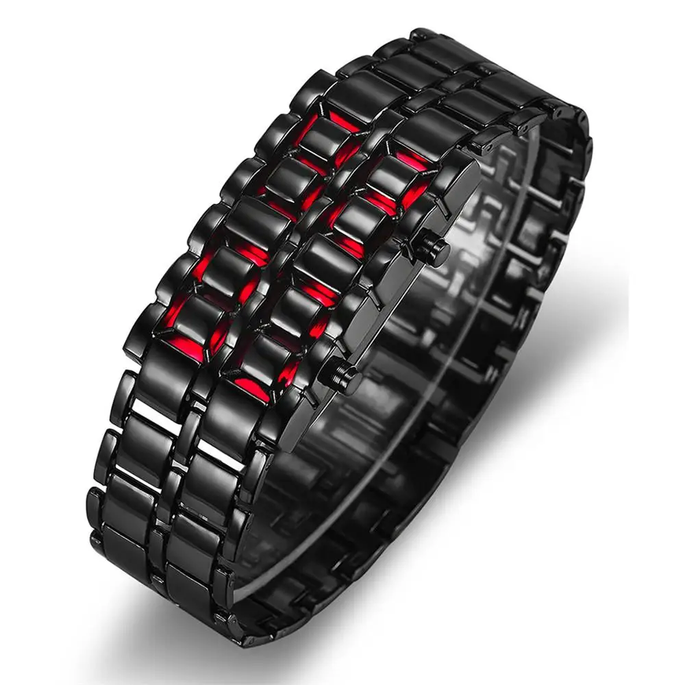 Fashion Mens Led Watch Full Metal Digital Red Or Blue Light Watches For Men Young Boys Sports Watches Hombre Relogio Masculino
Fashion Mens Led Watch Full Metal Digital Red Or Blue Light Watches For Men Young Boys Sports Watches Hombre Relogio Masculino