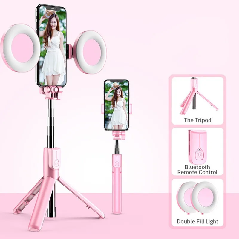 Wireless bluetooth Selfie Stick LED Ring light For iPhone X 8 Android smartphones expandable handheld monopod real-time Tripod
Wireless bluetooth Selfie Stick LED Ring light For iPhone X 8 Android smartphones expandable handheld monopod real-time Tripod