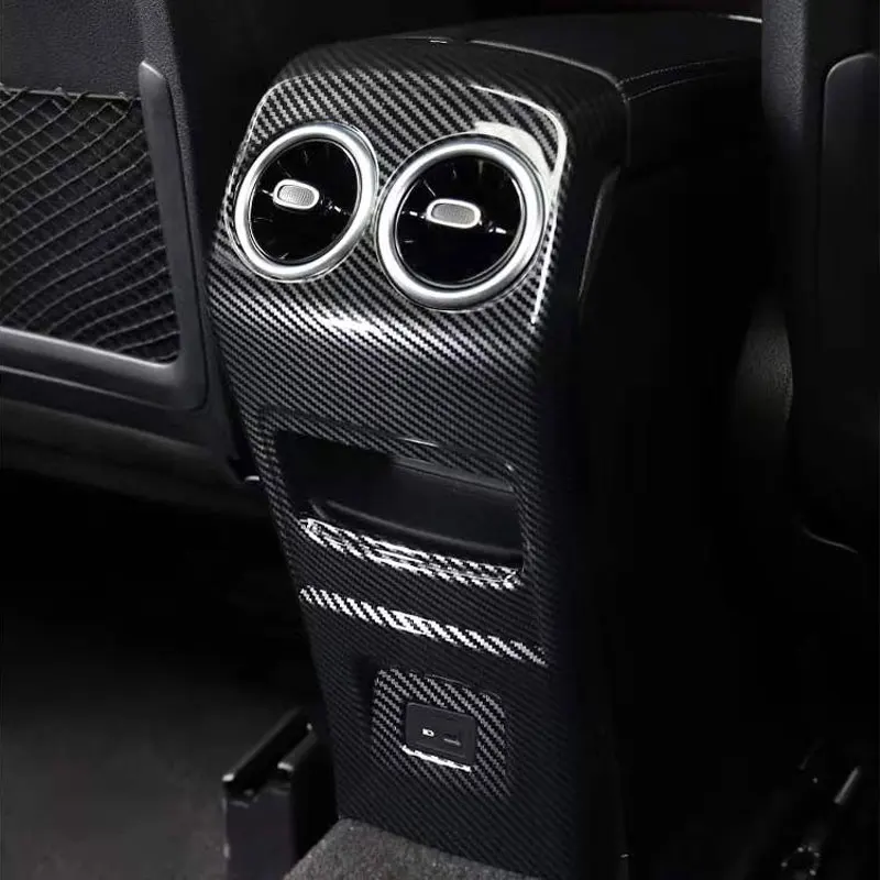 

Car Carbon Fiber Silver Central Control Armrest Box Rear Air Vent Cover for For Mercedes Benz B GLB GLA Class W247 X247 H247 20+