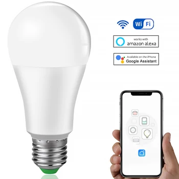 WiFi Bulbs E27 LED Smart Light Bulb Color Changing Lamp Siri Voice Control Alexa Google Assistant 100W Equivalent AC 110V 220V
WiFi Bulbs E27 LED Smart Light Bulb Color Changing Lamp Siri Voice Control Alexa Google Assistant 100W Equivalent AC 110V 220V