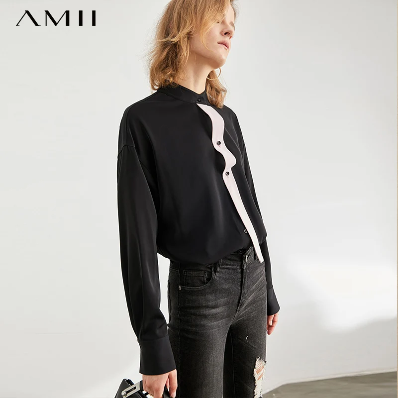 Фото Минималистичная красивая персонализированная блузка Amii. Новый цвет воротник ed