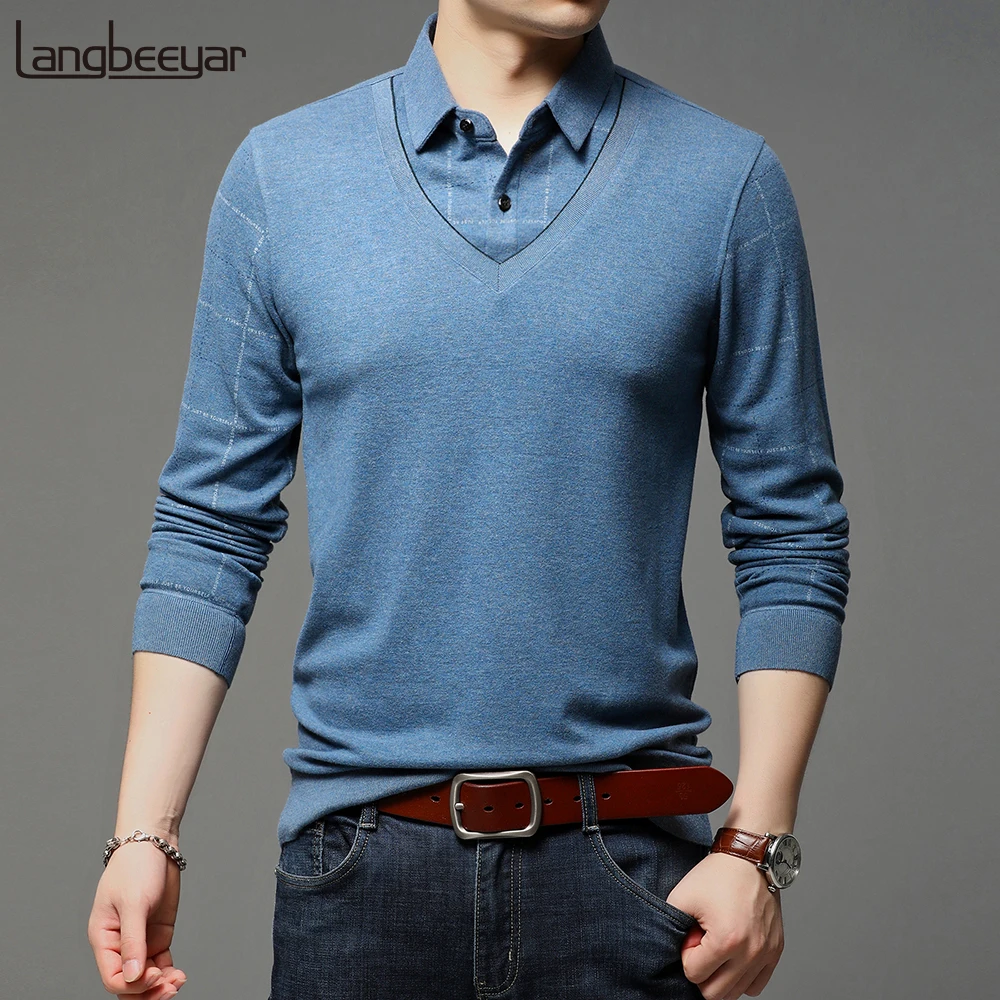 2020 New Fashion Brand Designer Knit Woolen Pullover Fake Two Shirt Collar Sweater V Men Autum Winter Casual Jumper Mens Clothes
2020 New Fashion Brand Designer Knit Woolen Pullover Fake Two Shirt Collar Sweater V Men Autum Winter Casual Jumper Mens Clothes