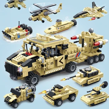 8 in 1 Military Series Anti-aircraft Missile Model Building Blocks Tank Car Figures Bricks Educational Toys for Kids Toys
8 in 1 Military Series Anti-aircraft Missile Model Building Blocks Tank Car Figures Bricks Educational Toys for Kids Toys