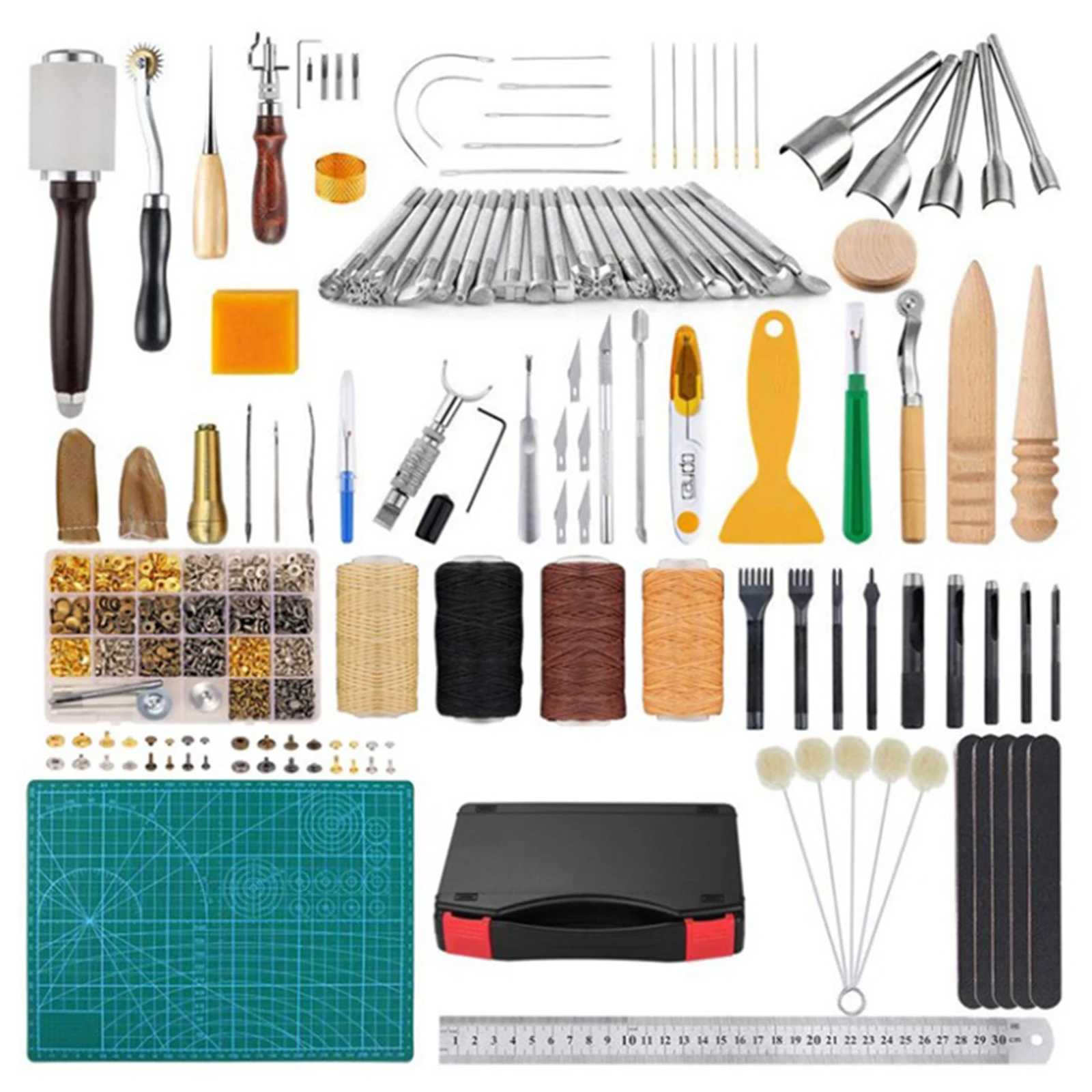 99pcs/set Professional Leather Craft Tools Kit Home Hand Sewing Stitching Punch Carving Work Saddle Leathercraft Accessories
99pcs/set Professional Leather Craft Tools Kit Home Hand Sewing Stitching Punch Carving Work Saddle Leathercraft Accessories