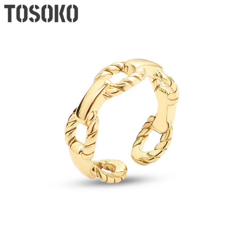 TOSOKO Stainless Steel Jewelry Chain Ring Female Fashion Opening Adjustable Ring BSA127
TOSOKO Stainless Steel Jewelry Chain Ring Female Fashion Opening Adjustable Ring BSA127