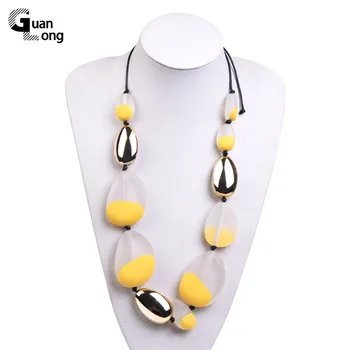 GuanLong Rope Vintage/Pendant Necklaces Charm Natural Stone/Custom Necklace Women Designer Yellow Acrylic Resin Necklace Jewelry 
GuanLong Rope Vintage/Pendant Necklaces Charm Natural Stone/Custom Necklace Women Designer Yellow Acrylic Resin Necklace Jewelry