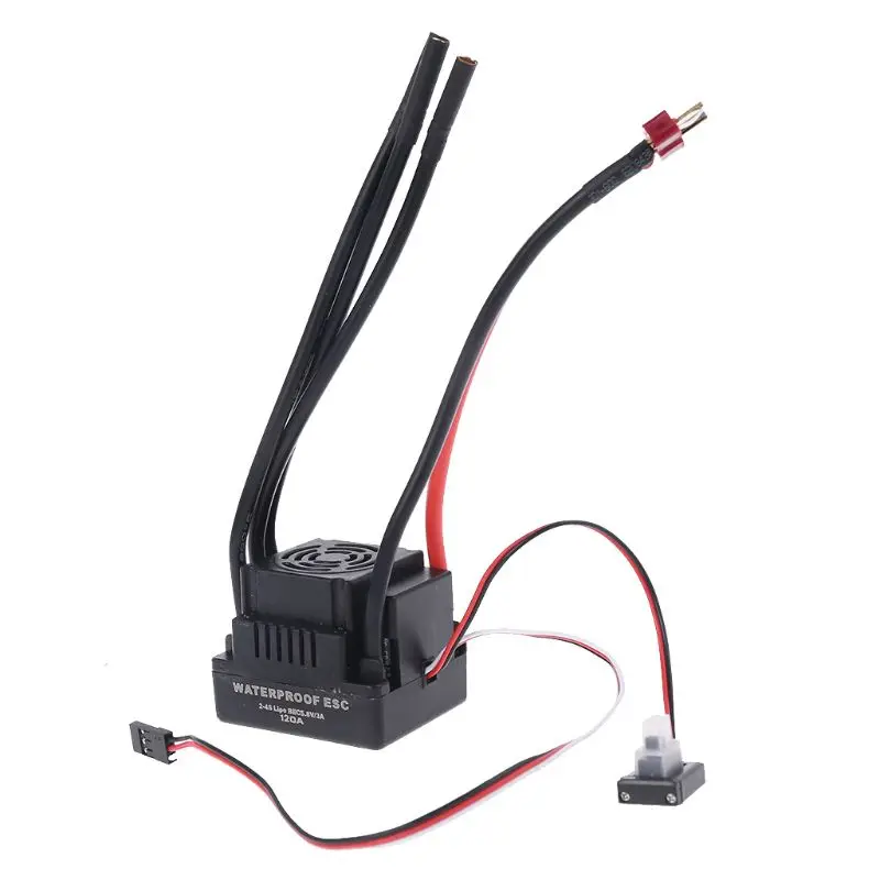 T Plug Waterproof 120A RC Brushless ESC Speed Controller for 1/8 RC Car 1/10 New Short Course 634F
T Plug Waterproof 120A RC Brushless ESC Speed Controller for 1/8 RC Car 1/10 New Short Course 634F