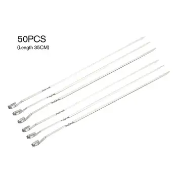 50pcs Stainless Steel Barbecue Needle BBQ Flat Skewers Sticks Anti-skid Handle Barbecue Sign Kitchen Gadget For outdoor Picnic
50pcs Stainless Steel Barbecue Needle BBQ Flat Skewers Sticks Anti-skid Handle Barbecue Sign Kitchen Gadget For outdoor Picnic