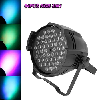 54 LEDs RGB 3 in 1 Disco Light DMX512 Control DJ LED Sound Activated Stage Par Lights for Wedding Halloween Christmas Party Lamp
54 LEDs RGB 3 in 1 Disco Light DMX512 Control DJ LED Sound Activated Stage Par Lights for Wedding Halloween Christmas Party Lamp