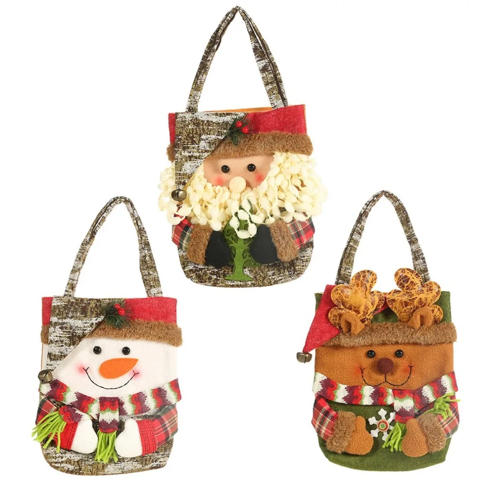 christmas faux bark creative pattern cartoon tote bag child g