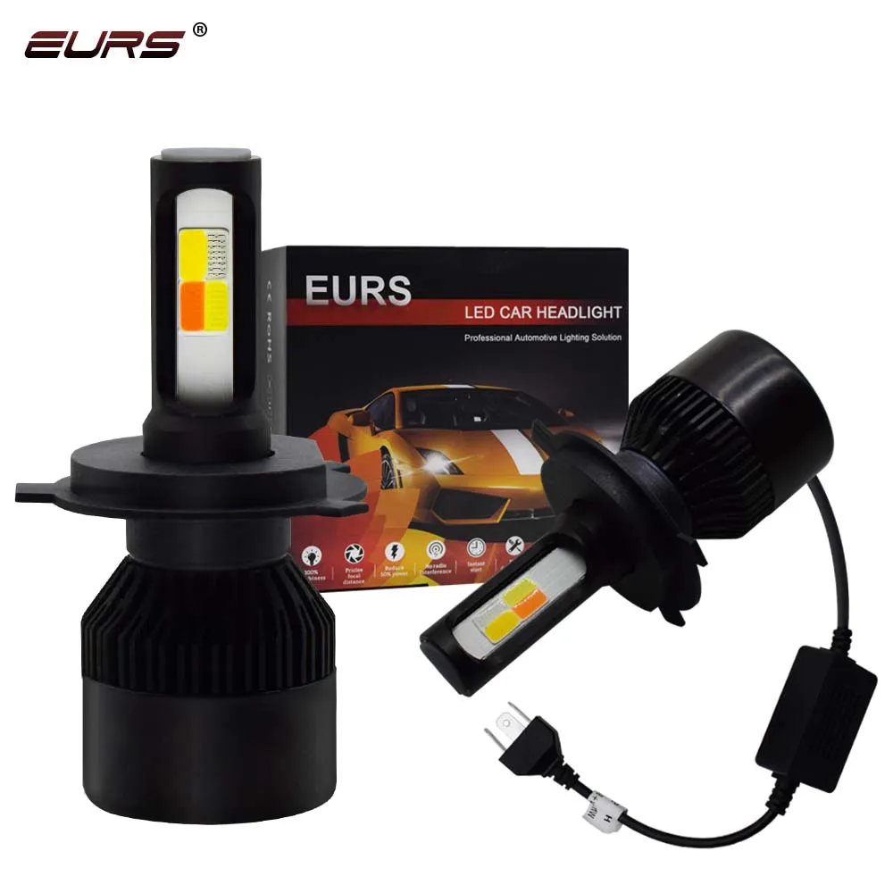 EURS 2PCS 4 Color Car Led Light H1 H7 H4 Led Bulb H8 H11 9005 HB3 9006 9007 H13 Headlights Canbus 60W 10000LM 12V Automobiles S2
EURS 2PCS 4 Color Car Led Light H1 H7 H4 Led Bulb H8 H11 9005 HB3 9006 9007 H13 Headlights Canbus 60W 10000LM 12V Automobiles S2