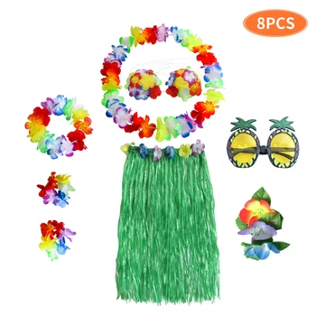 8pcs Hawaiian Skirt Hula Dance Set Festival Glasses Hair Clip Pool Accessories Costume Party Flower Beach Tropical Luau Garden
8pcs Hawaiian Skirt Hula Dance Set Festival Glasses Hair Clip Pool Accessories Costume Party Flower Beach Tropical Luau Garden