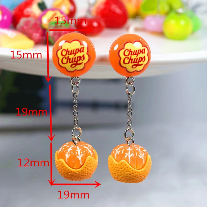 1Pair Stud Earring Multicolours Resin Candy Charms With Sweet Fruit Fashion Jewelry Gift 1Pair Stud Earring Multicolours Resin Candy Charms With Sweet Fruit Fashion Jewelry Gift