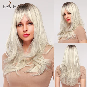 EASIHAIR Long White Ombre Wave Synthetic Hair Wigs Women Cosplay Wigs with Bangs Daily Heat Resistant Party Wig
EASIHAIR Long White Ombre Wave Synthetic Hair Wigs Women Cosplay Wigs with Bangs Daily Heat Resistant Party Wig