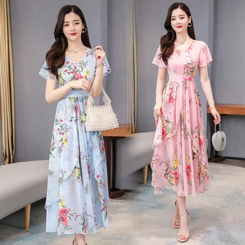 2020 Blue Print Chiffon Beach Maxi Dress Spring Summer 3XL Plus Size Vintage Runway Dresses Elegant Women Bodycon Party Vestidos
2020 Blue Print Chiffon Beach Maxi Dress Spring Summer 3XL Plus Size Vintage Runway Dresses Elegant Women Bodycon Party Vestidos