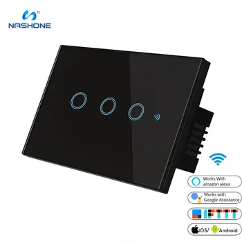 Nashone Interruptor Touch Wifi Switch EU/US version 1 2 3 Gang Panel Wireless Remote Control by CellPhone with Alexa, RF 433MHz
Nashone Interruptor Touch Wifi Switch EU/US version 1 2 3 Gang Panel Wireless Remote Control by CellPhone with Alexa, RF 433MHz