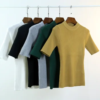 Spring Autumn New Women Half Sleeve Turtleneck Pullover Sweater Lady Casual Fashion Striped Sweater Femme Tricot Pull 
Spring Autumn New Women Half Sleeve Turtleneck Pullover Sweater Lady Casual Fashion Striped Sweater Femme Tricot Pull