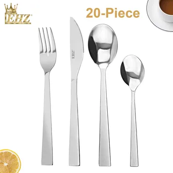 EHZ Cultery Set Of 20PCS Dinnerware Set Cutlery Set Mirror Polishing Utensils Kitchen Tableware Set Dinner Knife Fork Spoon Set
EHZ Cultery Set Of 20PCS Dinnerware Set Cutlery Set Mirror Polishing Utensils Kitchen Tableware Set Dinner Knife Fork Spoon Set