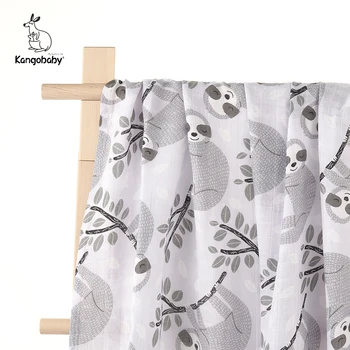 

Kangobaby #Fancy Animal# 70% Bamboo 30% Cotton Baby Muslin Swaddle Diaper Infant Gauze Bath Towel