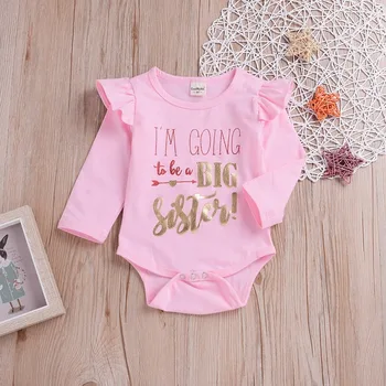 I'M GOING To Be A Big Sister Print Baby Girl Romper Newborn Baby Clothes Long Sleeve Spring Summer Clothes Outfit Ropa Bebe 
I'M GOING To Be A Big Sister Print Baby Girl Romper Newborn Baby Clothes Long Sleeve Spring Summer Clothes Outfit Ropa Bebe