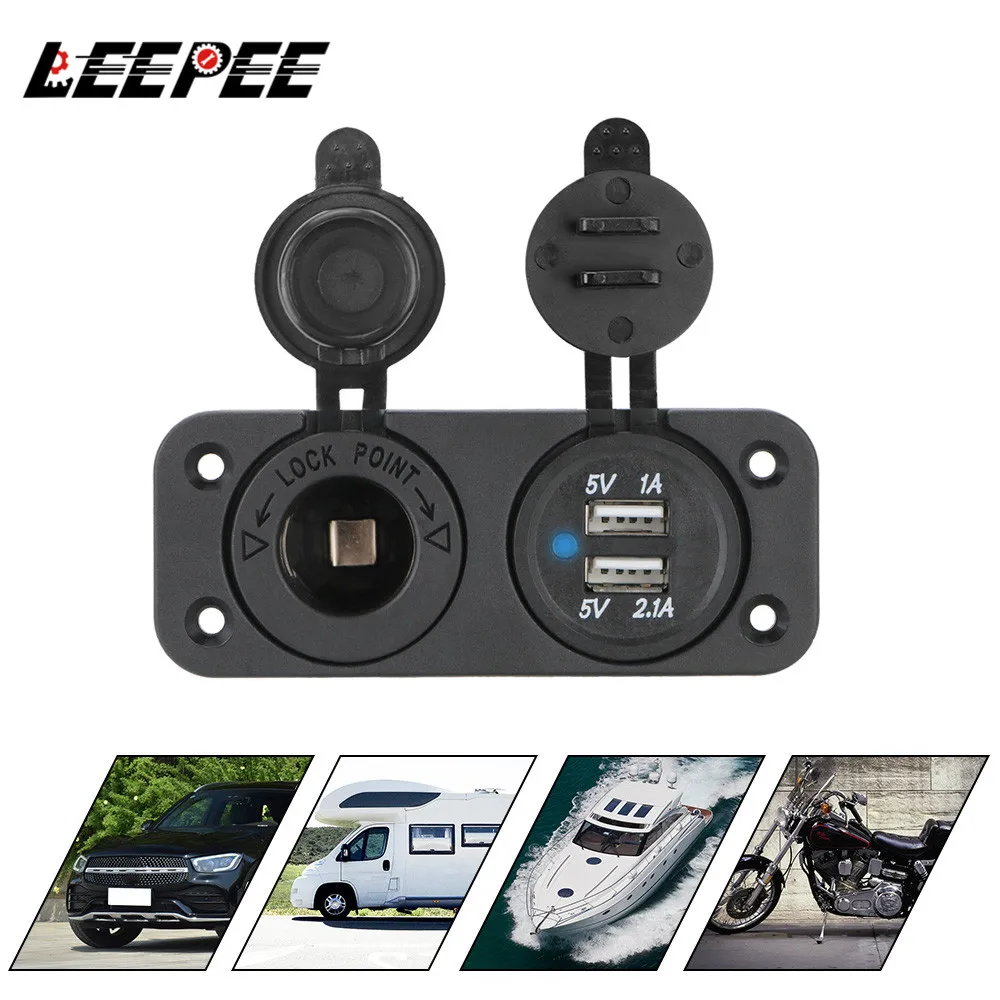 LEEPEE 12-24V Car Cigarette Lighter Charger Power Adapter Socket Splitter 5V Dual USB Charging Car Accessories For Car And RV
LEEPEE 12-24V Car Cigarette Lighter Charger Power Adapter Socket Splitter 5V Dual USB Charging Car Accessories For Car And RV