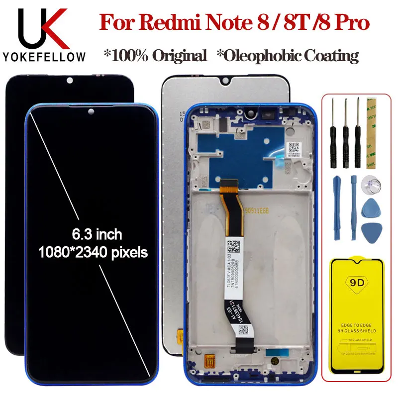 ЖК дисплей для Xiaomi Redmi Note 8 8T Pro экран 6 3 дюйма + сенсорный дигитайзер в сборе