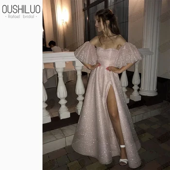 Shining prom dresses backless A line dress gown for women puffy sleeves prom dress open back party gown pink high split dresses
Shining prom dresses backless A line dress gown for women puffy sleeves prom dress open back party gown pink high split dresses