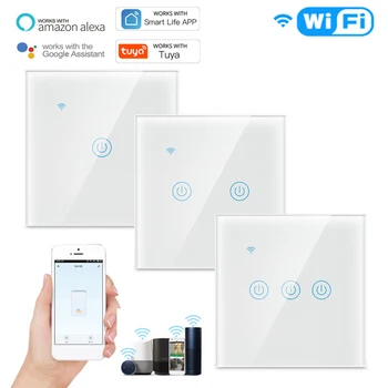 Smart Life TUYA WiFi Smart EU Touch 1/2/3/4 Gang Switch 170-240V Home Wall Button Works With Alexa And Google Home Assistant
Smart Life TUYA WiFi Smart EU Touch 1/2/3/4 Gang Switch 170-240V Home Wall Button Works With Alexa And Google Home Assistant