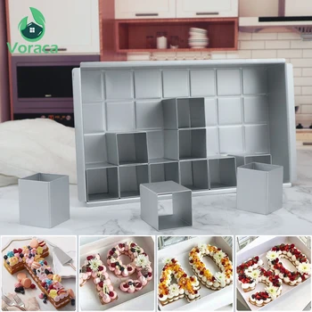 Aluminum Alloy Rectangular Alaphabet Letters Number Cake Mold with 12 Removable Blocks Baking Tray Pan Set DIY Baking Tools
Aluminum Alloy Rectangular Alaphabet Letters Number Cake Mold with 12 Removable Blocks Baking Tray Pan Set DIY Baking Tools