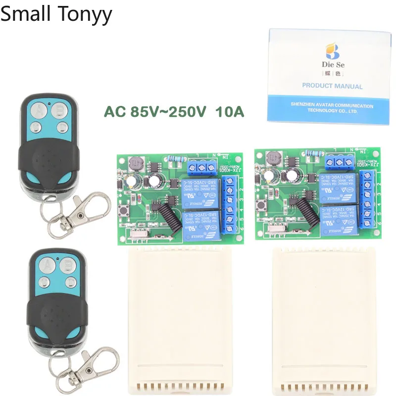 AC 85~250V 10A 2200W 2CH 2 gangs rf 433MHz Remote Control Switch Wireless Relay Receiver for Garage\ Lighting\ Electric Door
AC 85~250V 10A 2200W 2CH 2 gangs rf 433MHz Remote Control Switch Wireless Relay Receiver for Garage\ Lighting\ Electric Door