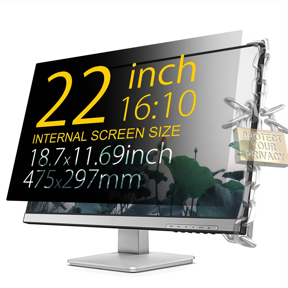 YOSON 22 inch 18.7mm*11.69mm Screen Privacy Filters For 16:10Anti-Glare Monitor Filter Privacy Screen Protector
YOSON 22 inch 18.7mm*11.69mm Screen Privacy Filters For 16:10Anti-Glare Monitor Filter Privacy Screen Protector