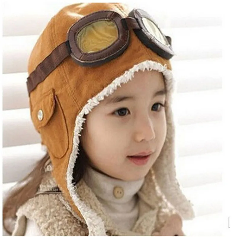 Шапка-пилот для малышей зимняя 2 цвета | Детская одежда и обувь