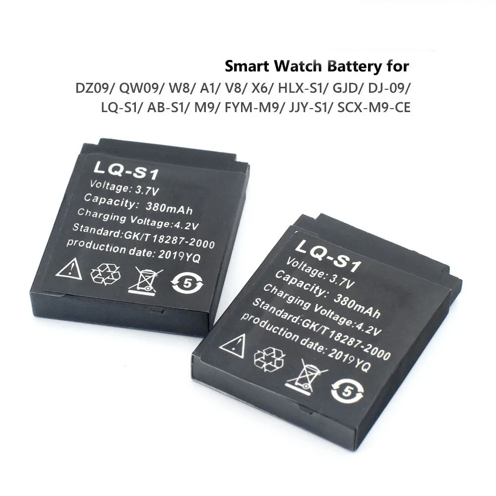 LQ S1 3 7 V 380mAh Smartwatch аккумулятор литий ионный полимерный замена для DZ09 U8 A1 GT08 V8 Smart