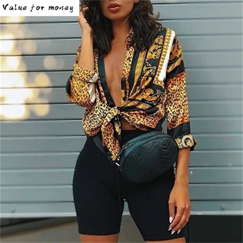 2020 Women Spring Elegant Party Loose Button Shirt Turn-down Collar Female Leopard Print Knot Front Long Sleeve Blouse
2020 Women Spring Elegant Party Loose Button Shirt Turn-down Collar Female Leopard Print Knot Front Long Sleeve Blouse