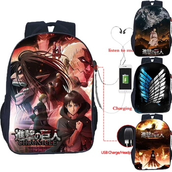 New Attack on Titan CHRONICLE Backpack Student Anime Schoolbag Teenagers USB Charge Knapsack Unisex Travel Rucksack Mochila Gift
New Attack on Titan CHRONICLE Backpack Student Anime Schoolbag Teenagers USB Charge Knapsack Unisex Travel Rucksack Mochila Gift