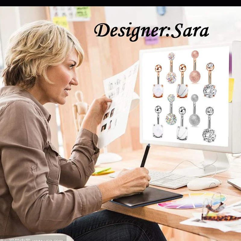 stainless steel belly button rings navel pircing