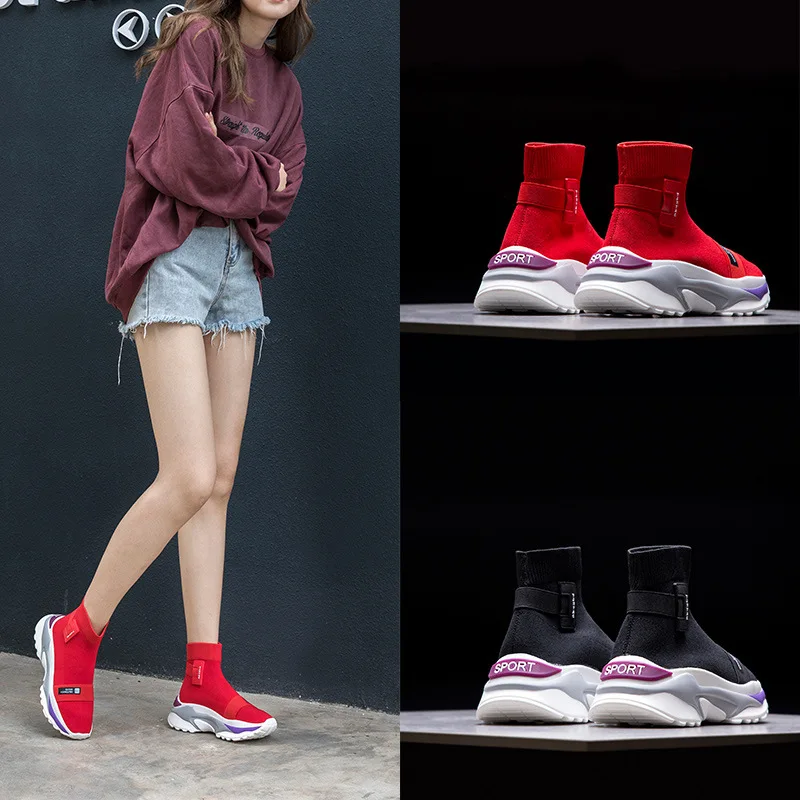 Red Elasticity Socks Shoes Spring And Autumn New Style Versatile Athletic Shoes Korean-style Ulzzang Socks Shoes Thin Shoes WOME
Red Elasticity Socks Shoes Spring And Autumn New Style Versatile Athletic Shoes Korean-style Ulzzang Socks Shoes Thin Shoes WOME