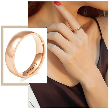 Minimalist Free Custom Engrave Plain Band Rings for Women 2/4/6 mm Stainless Steel 585 Rose Gold Color Personalize Jewelry
Minimalist Free Custom Engrave Plain Band Rings for Women 2/4/6 mm Stainless Steel 585 Rose Gold Color Personalize Jewelry