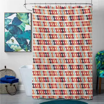 Shower Curtains for Bathroom Clear Colorful,Retro Geometric Shaped Composition with Horizontal Zigzag Simple Maze Like
Shower Curtains for Bathroom Clear Colorful,Retro Geometric Shaped Composition with Horizontal Zigzag Simple Maze Like