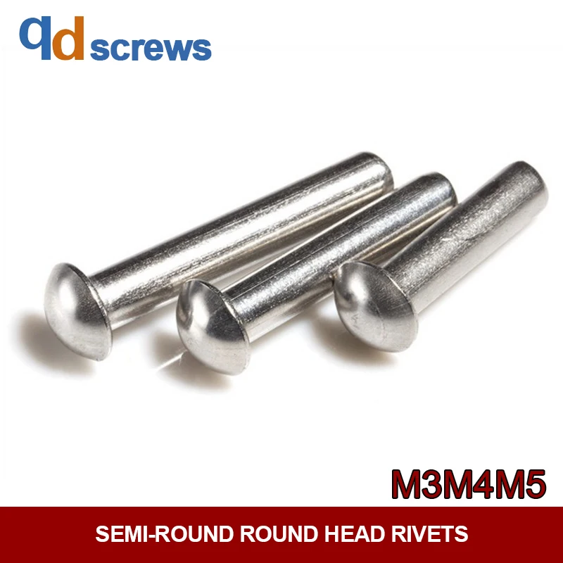 304 M2M2.5M3M4M5 stainless steel Round Head Rivets semi-round head solid rivet GB867
304 M2M2.5M3M4M5 stainless steel Round Head Rivets semi-round head solid rivet GB867