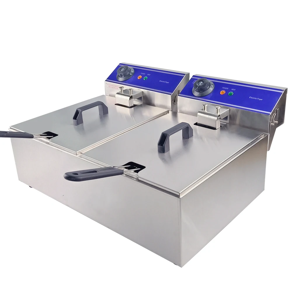 220V Square Double Tanks Deep Fryer KFC Chicken Fries Oil Fat Machine With Temperature Control Electric Grill Fryer Commercial
220V Square Double Tanks Deep Fryer KFC Chicken Fries Oil Fat Machine With Temperature Control Electric Grill Fryer Commercial