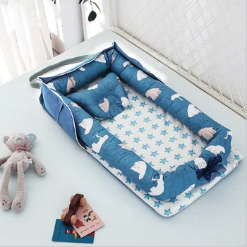 Portable Baby Cotton Crib with Pillow Newborn Sleeping Nest Playen Bed Travel Bassinet Bumper Removable and Washable 0-24months
Portable Baby Cotton Crib with Pillow Newborn Sleeping Nest Playen Bed Travel Bassinet Bumper Removable and Washable 0-24months