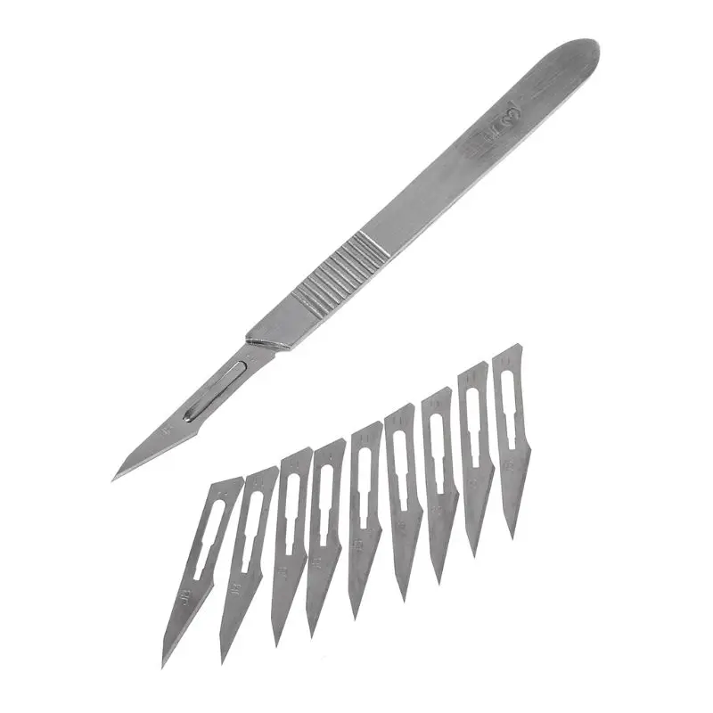 Scalpel Cutting Knife Sculpting Blades 11# DIY Cutter Engraving Craft Carving PCB Repairing Hand Tools Kit
Scalpel Cutting Knife Sculpting Blades 11# DIY Cutter Engraving Craft Carving PCB Repairing Hand Tools Kit