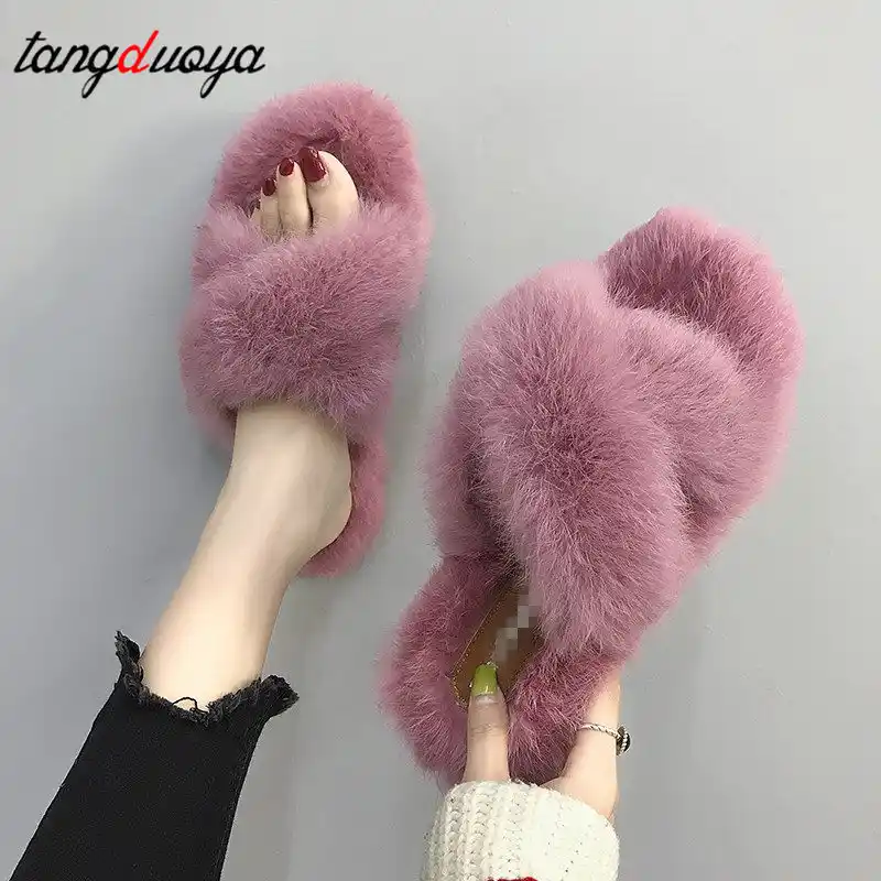 womens purple fuzzy slippers