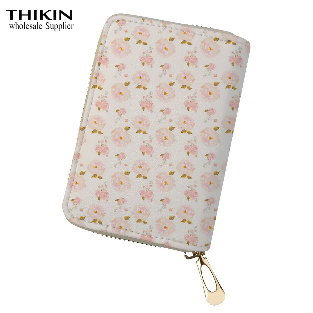 THIKIN Pink Flower Pattern Women Card Holders for Credit Card Ladies Portable Card Wallets Girls Money Bags Feminine Sac A Dos
THIKIN Pink Flower Pattern Women Card Holders for Credit Card Ladies Portable Card Wallets Girls Money Bags Feminine Sac A Dos