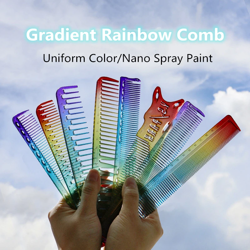Pro Hairdressing Rainbow Comb Anti-static Hair Cutting Transparent Comb Salon Haircut Non-slip Flat Top Comb Hair Clipper G0713
Pro Hairdressing Rainbow Comb Anti-static Hair Cutting Transparent Comb Salon Haircut Non-slip Flat Top Comb Hair Clipper G0713