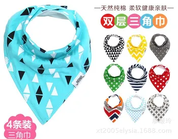 Childrenswear Summer INS Triangular Binder Double Layer Pure Cotton Bib 4-Pack New Style Baby Bib Maternal And Child Supplies
Childrenswear Summer INS Triangular Binder Double Layer Pure Cotton Bib 4-Pack New Style Baby Bib Maternal And Child Supplies