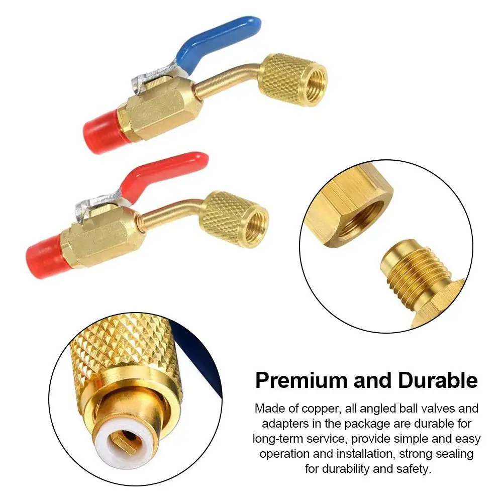 6 Pcs Air Conditioning Refrigerant Angled Compact Ball Valve 1/4 Inch for R410A R134A R12 R22 AC HVAC Air Conditioning Adapters
6 Pcs Air Conditioning Refrigerant Angled Compact Ball Valve 1/4 Inch for R410A R134A R12 R22 AC HVAC Air Conditioning Adapters